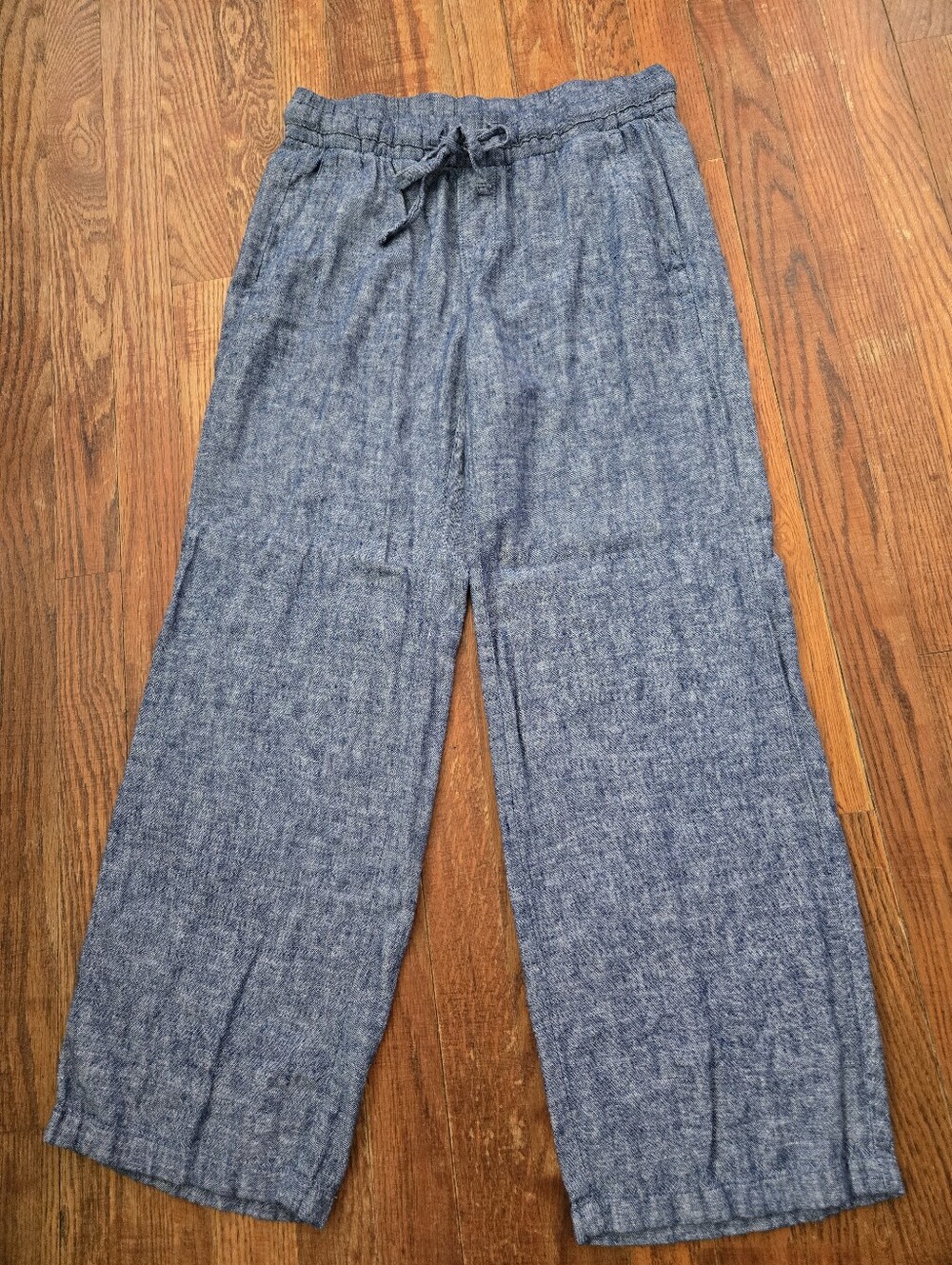Old Navy Linen Blend Blue Pull On Drawstring Pants Size XSP